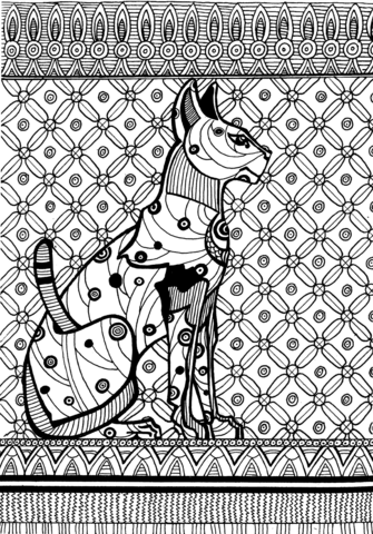 Sekhmet, A Warrior Goddess Coloring Page